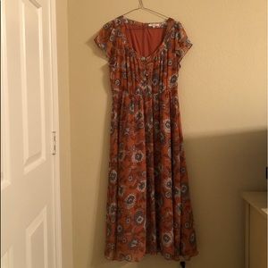 Madewell Sheer-Sleeve Button-Front Dress